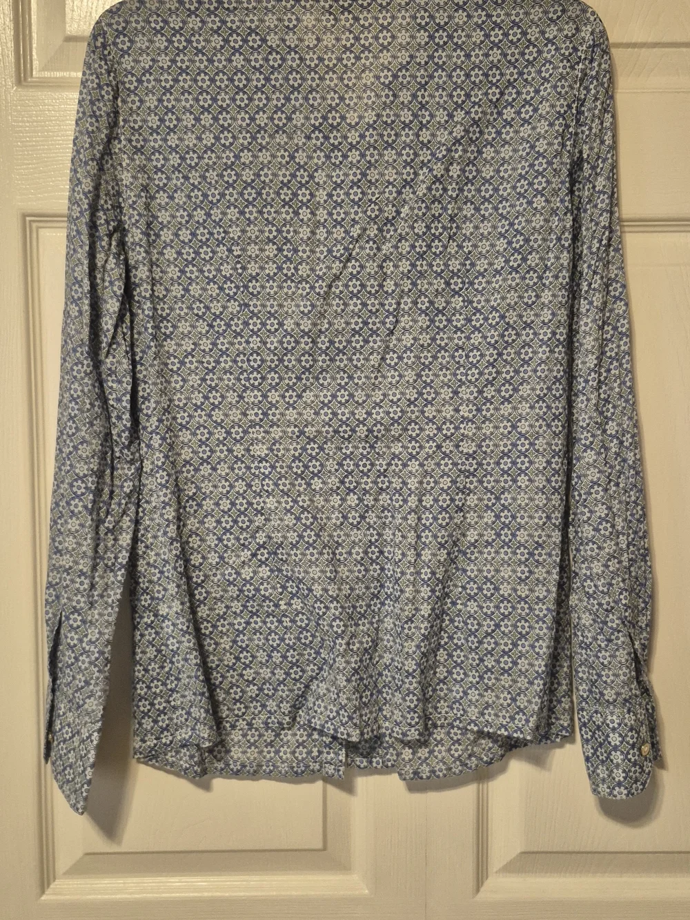 Tory Burch Blue Floral-Print Button Down Shirt